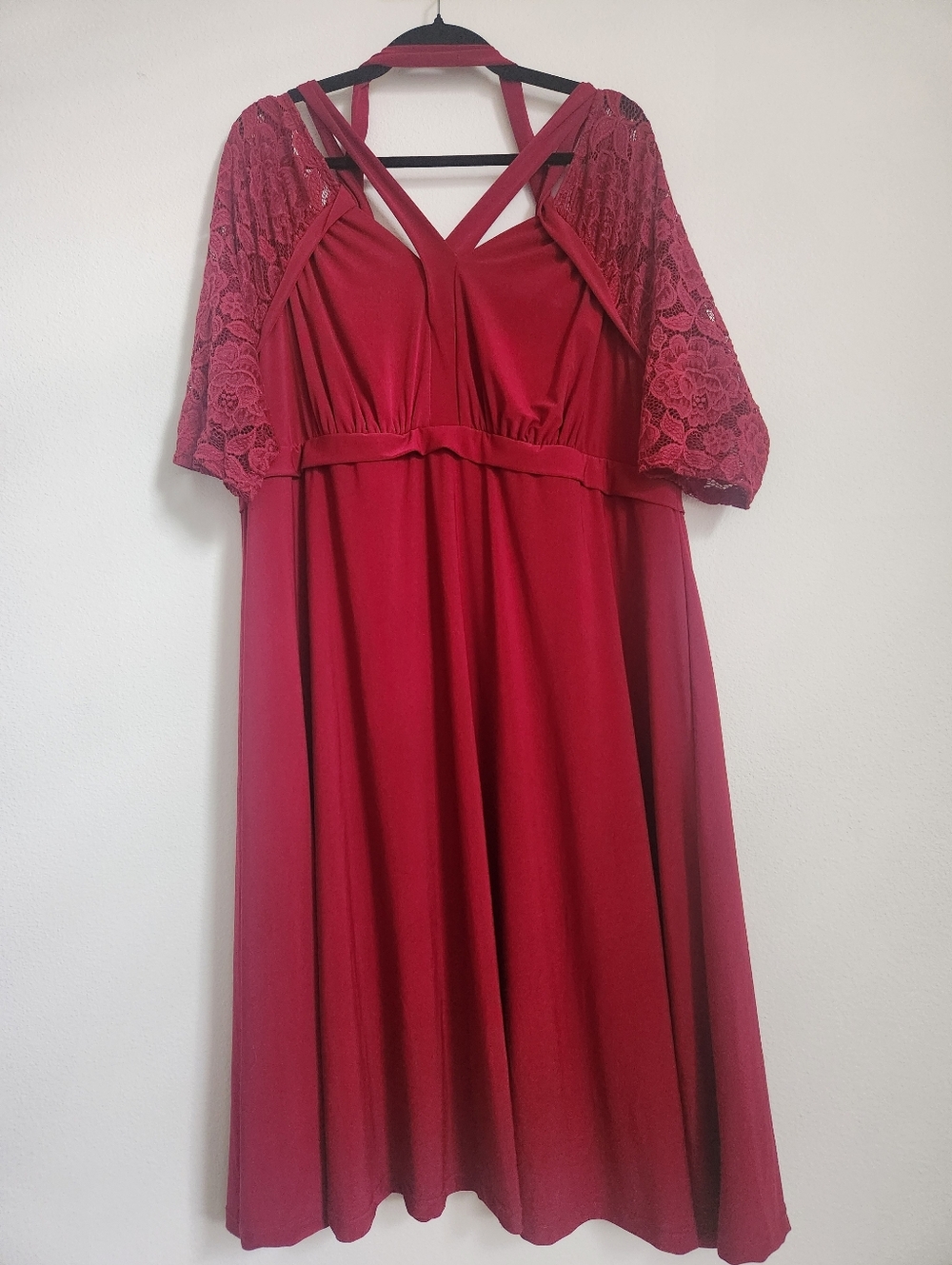 Kiyonna Luring Lace Dress in Burgundy